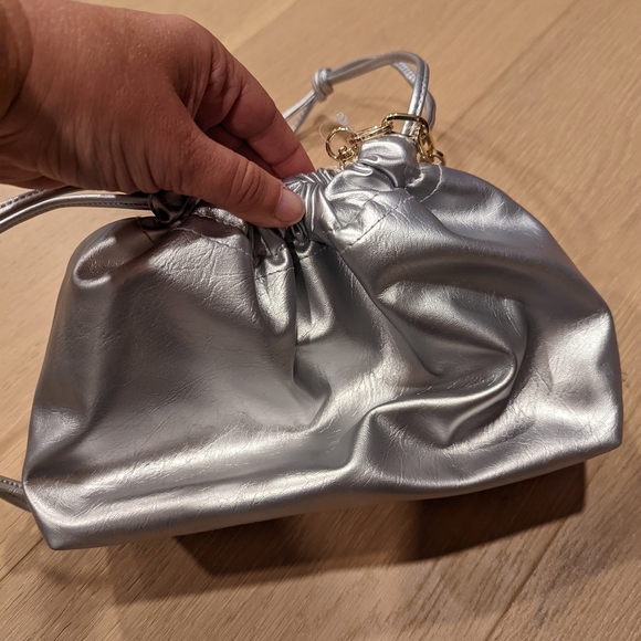 Silver Women's Bag with Gold Chain - Picture 6 of 8